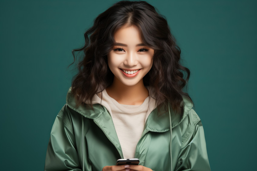 Young woman holding a mobile phone