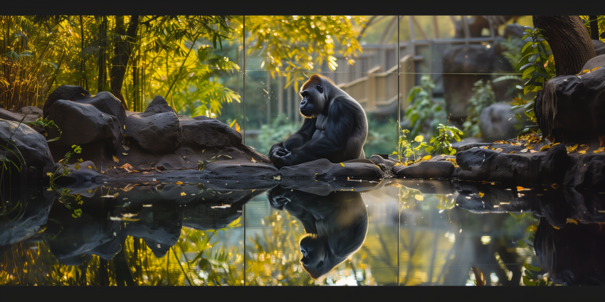 Gorilla in a zoo
